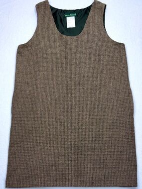 Vintage 90s Harve Benard Wool Houndstooth Jumper Dress Womens 14 Academia Midi